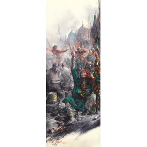 Ali Abbas, 11 x 30 Inch, Watercolor on Paper, Figurative Painting, AC-AAB-169